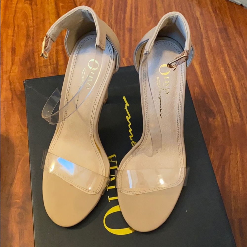 Nude/Clear Strap Heels